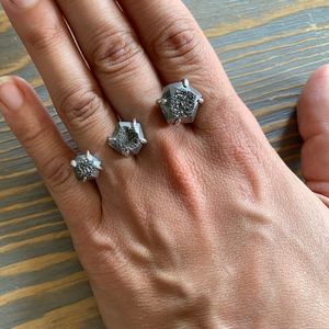 Kendra Scott | Ellms 2 Finger Ring Platinum Druzy